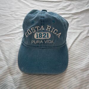 Blue denim baseball cap with Costa Rica and Pura Vida embroidery #costarica